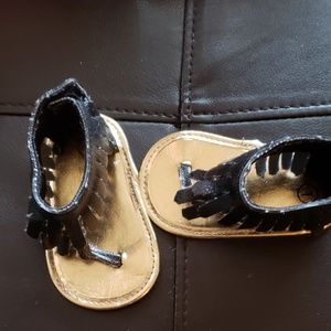 Black Tassel Baby Sandals
